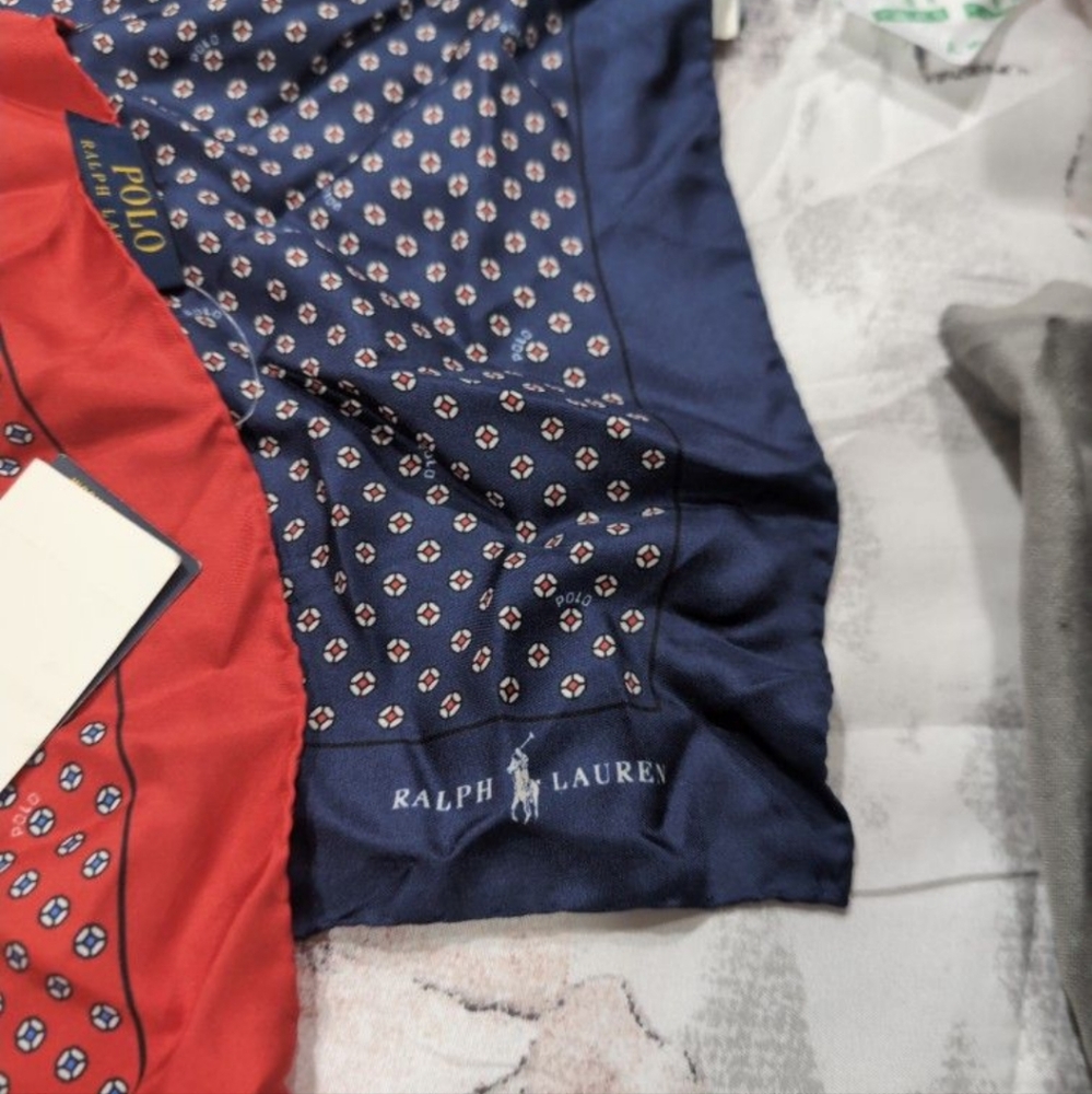Ralph Lauren Polo tie and pocket hanks